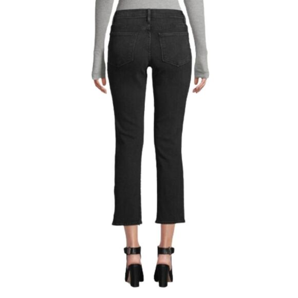 NWOT FRAME 29 Black Denim Le High Straight Side Fray Jeans in Killington Size 29 - Picture 4 of 16